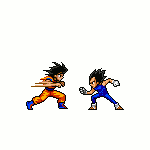 Vegeta & Goku fighting